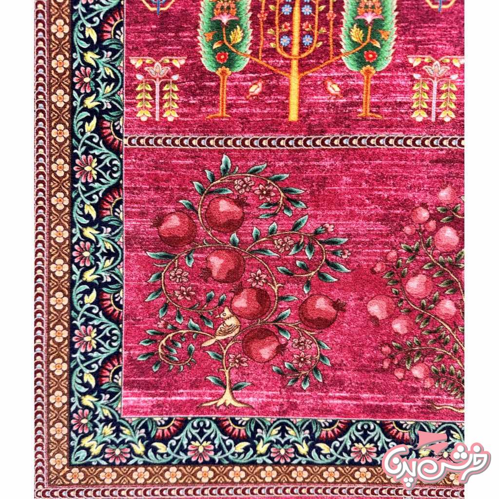 فرش درخت زندگی سرخابی کد 5015-4