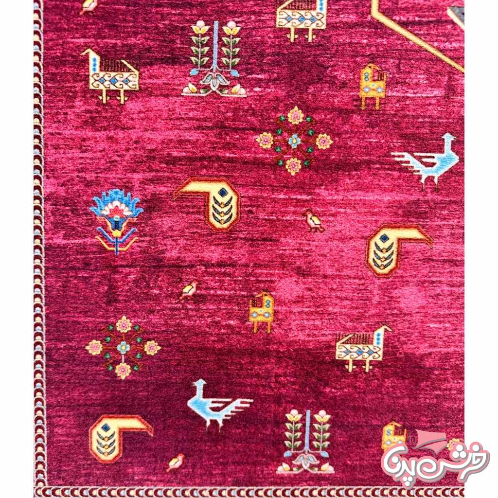 فرش درخت زندگی سرخابی کد 5015-5
