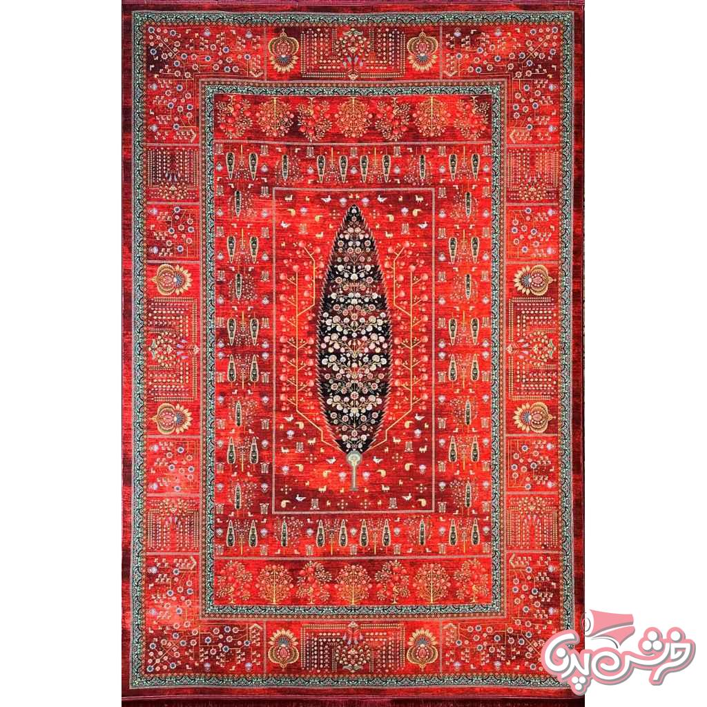 فرش درخت زندگی قرمز اناری کد 5012 فرش-درخت-زندگی-قرمز-اناری-کد-5012